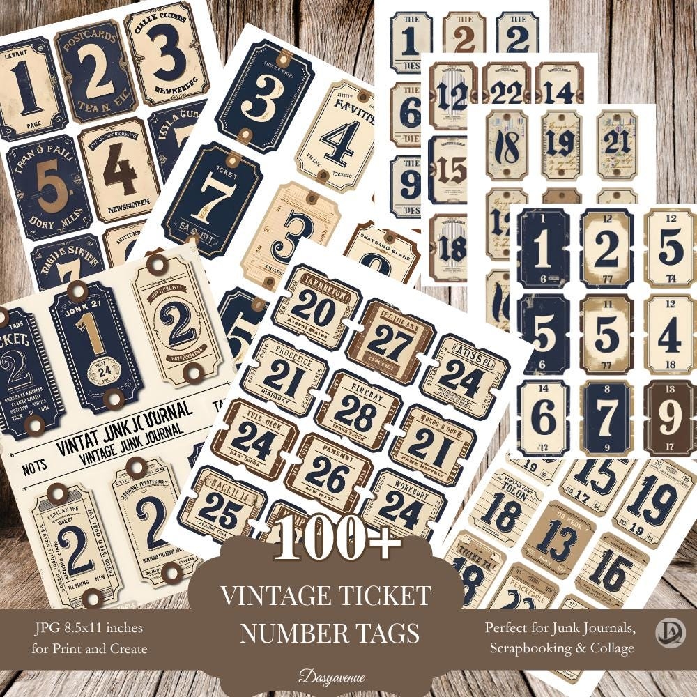 Free Printable Vintage Number Chart Free Printable Vintage Number Chart