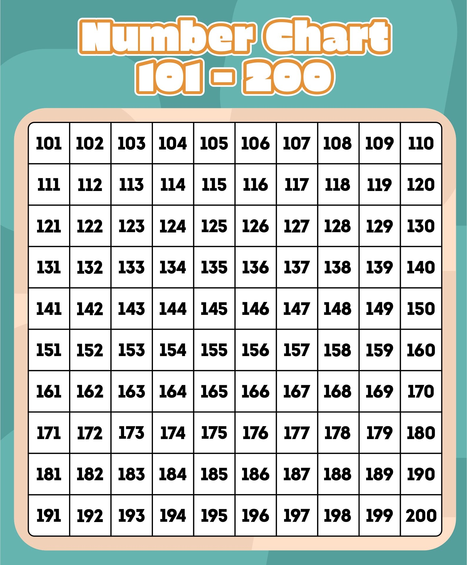 101 To 200 Chart 10 Free PDF Printables Printablee