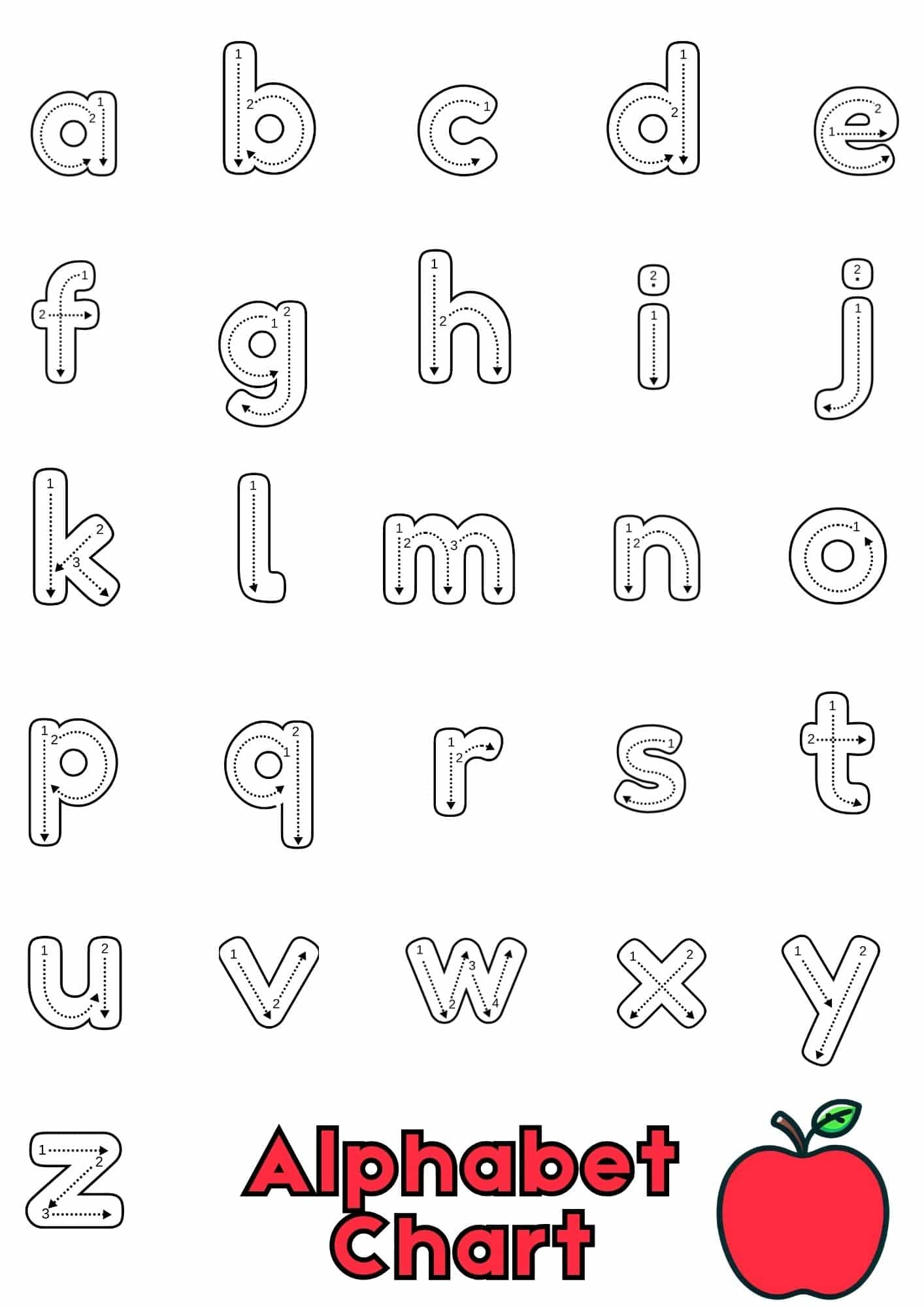 Printable Lower Case Letters Chart