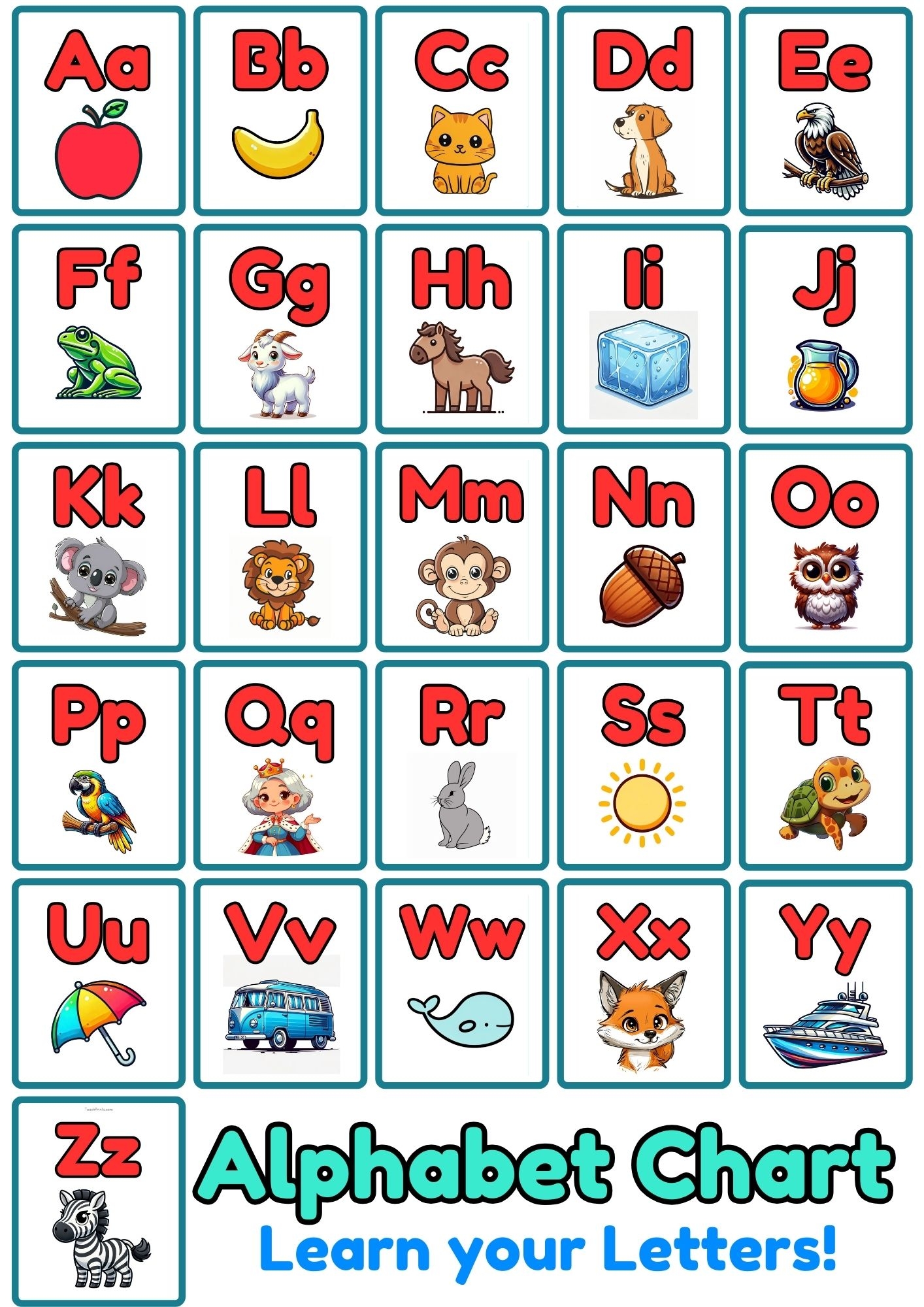 11 Free Printable Alphabet Charts Teach Prints 11 Free Printable Alphabet Charts Teach Prints