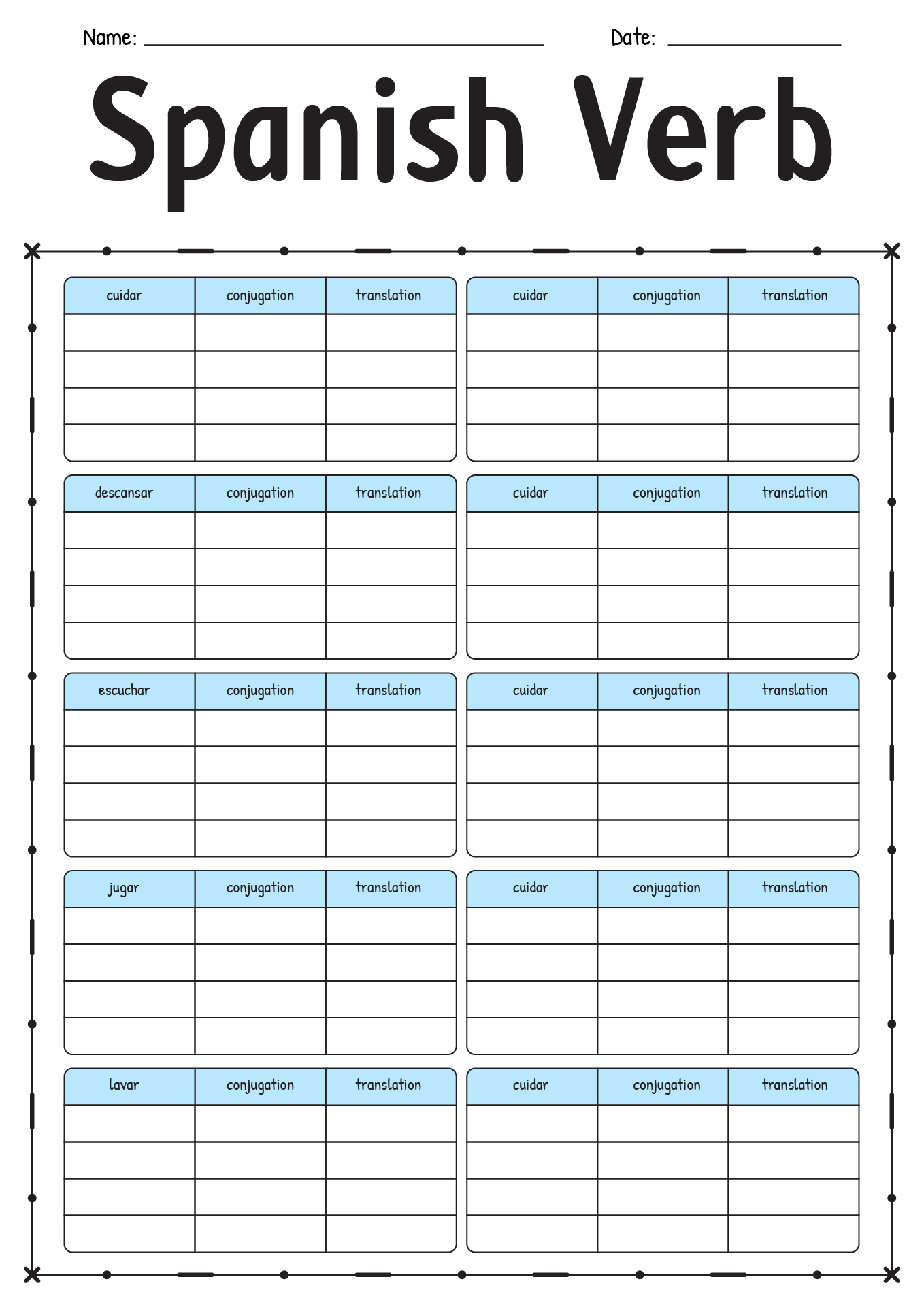12 Conjugation Present Tense Verb Worksheet Free PDF At Worksheeto