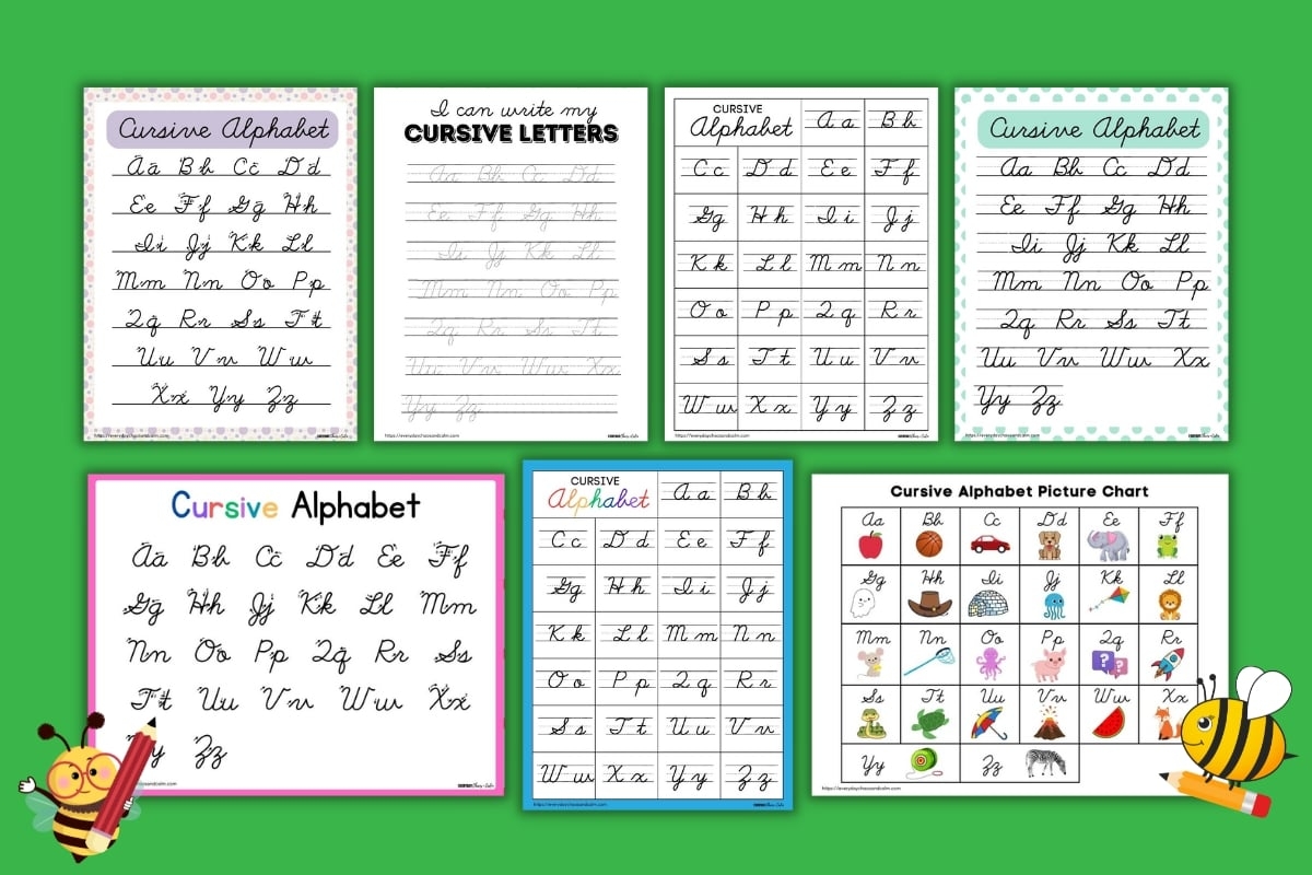 13 Free Printable Cursive Alphabet Charts For Kids 13 Free Printable Cursive Alphabet Charts For Kids
