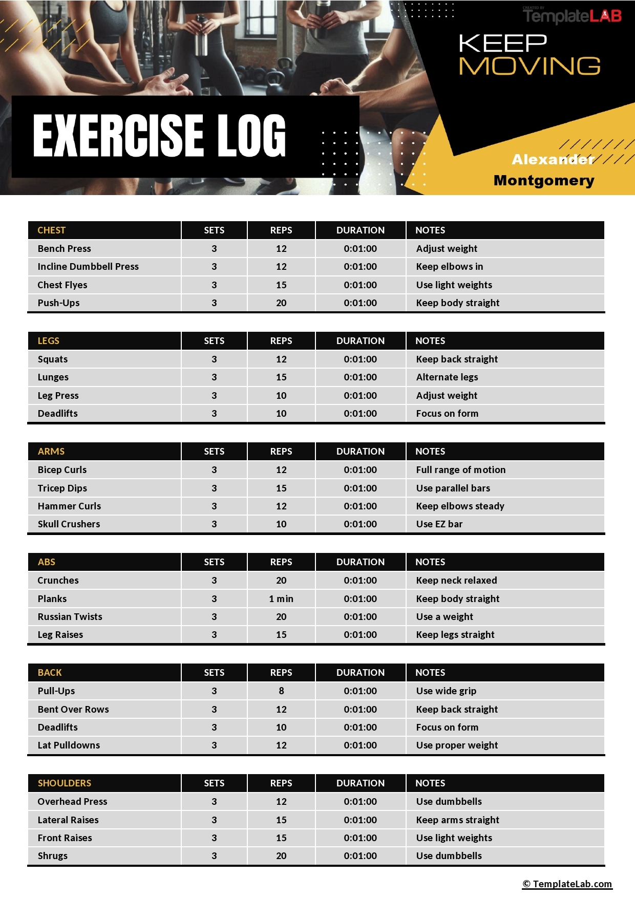 15 Effective Workout Log Calendar Templates TemplateLab 15 Effective Workout Log Calendar Templates TemplateLab