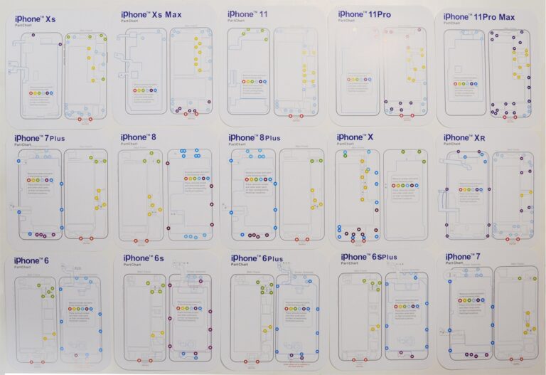 15 In 1 Magnetic Screw Pad Chart For IPhone 6 To 11 Pro Max Phone Repair Tool Billu