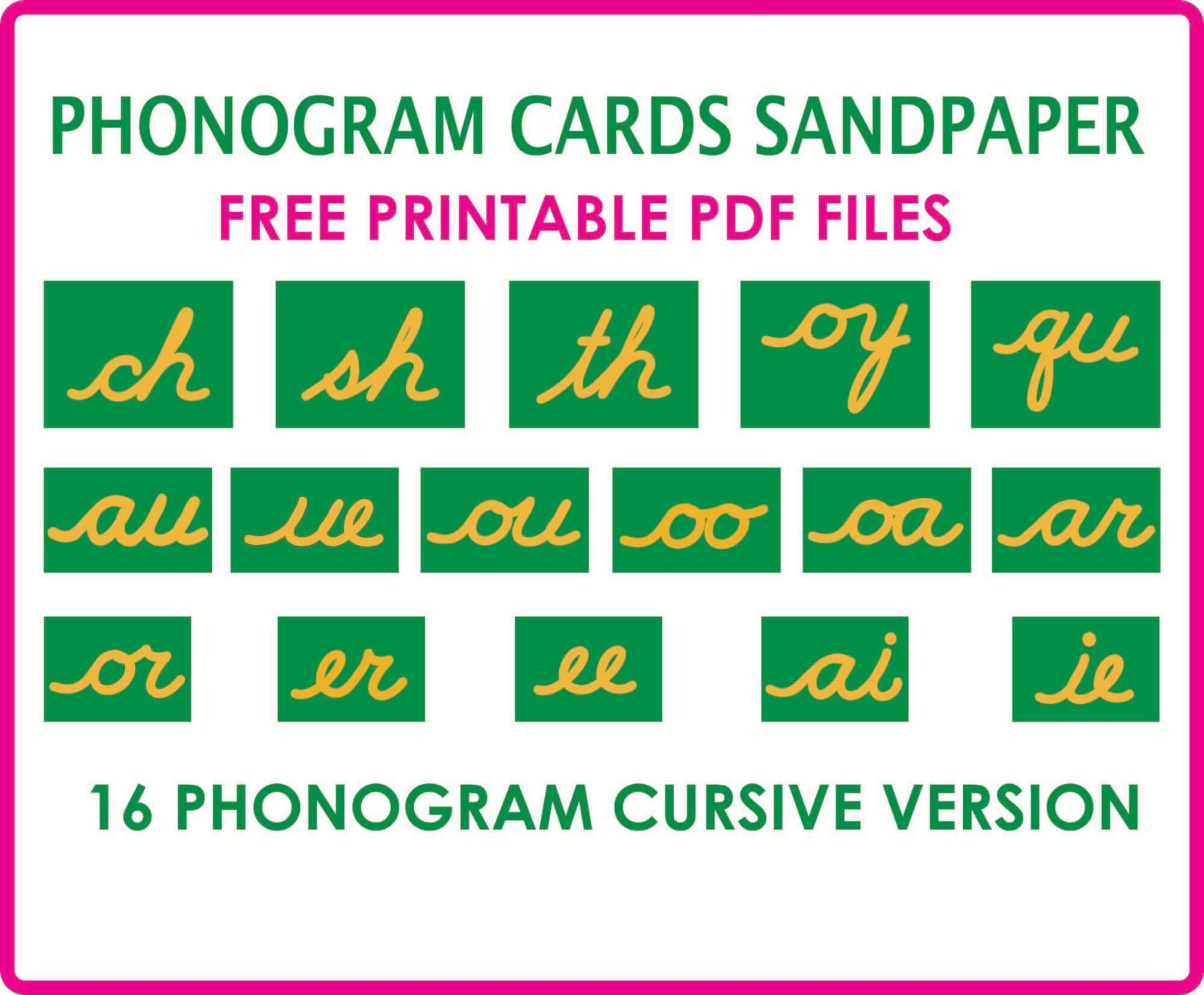 Phonogram Chart Free Printable