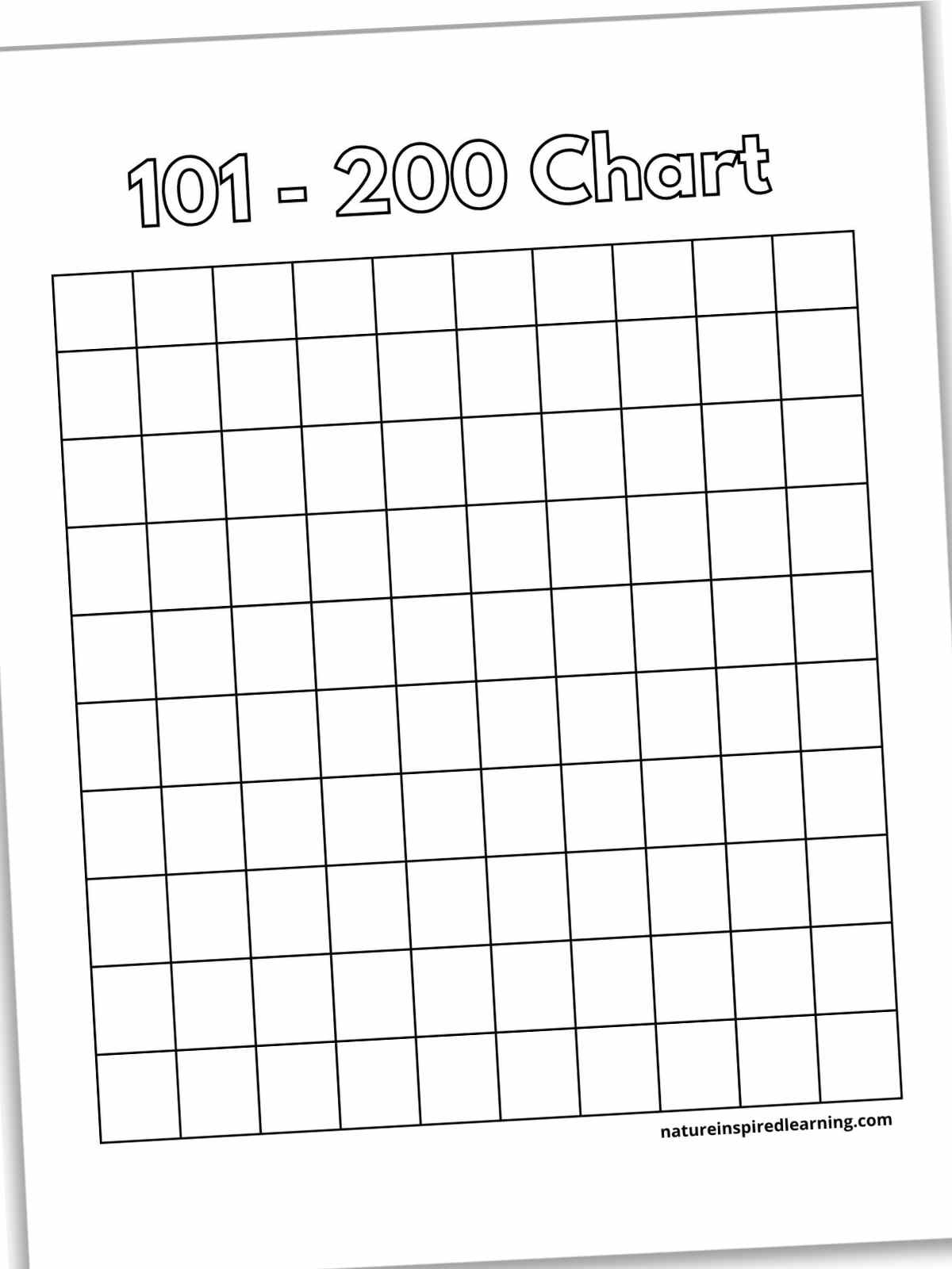 200 Chart Printables Nature Inspired Learning