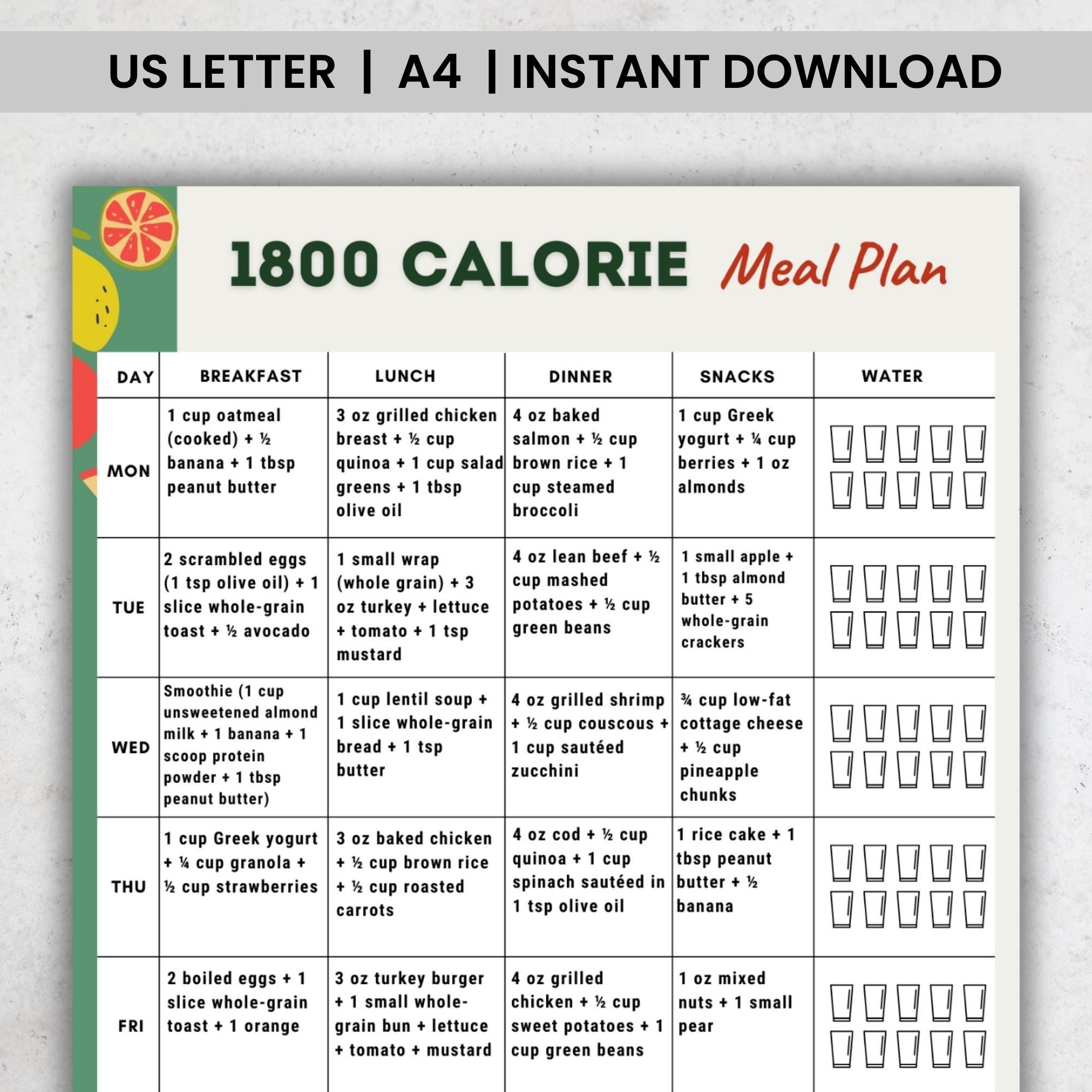 21 Day Fix Printable Etsy