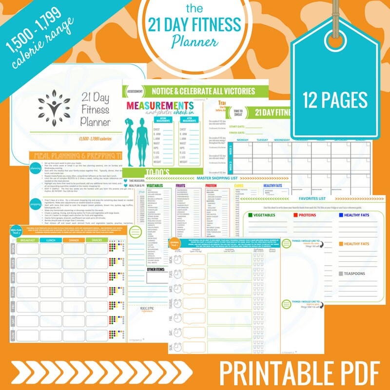 21 Day Fix Printable Etsy