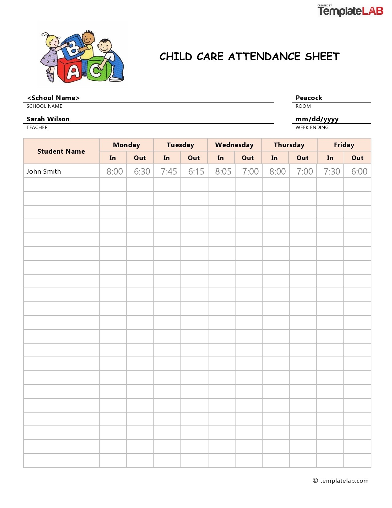 Printable School Attendance Chart Printable School Attendance Chart