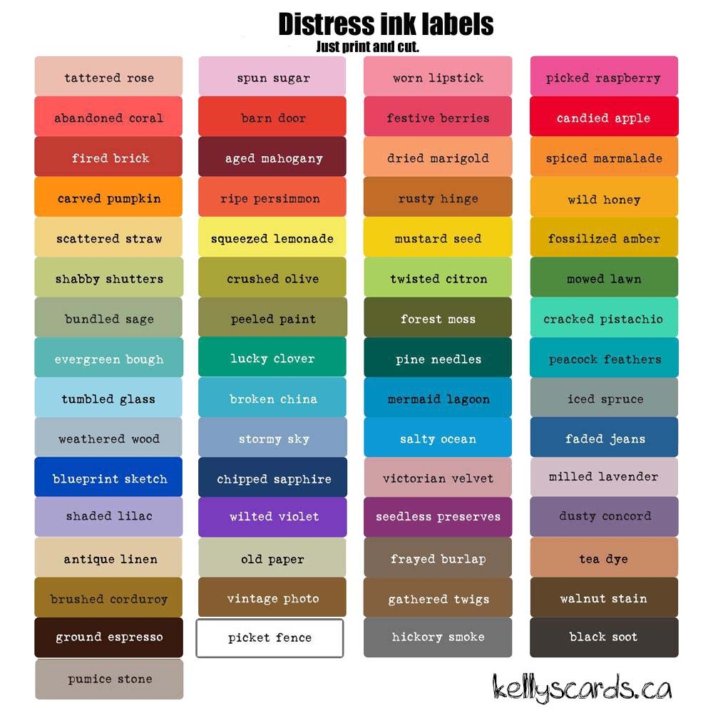 24 Color Ink Pads Tim Holtz Distress Oxide Ink Pad Set Complete 24 Colors With Blending Brushes Color Chart Distress Ink Pads