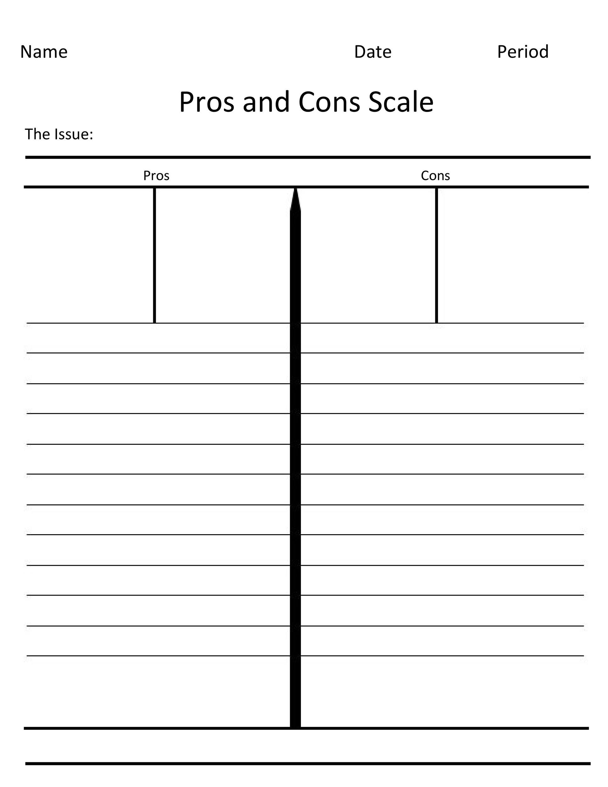 27 Printable Pros And Cons Lists Charts Templates TemplateLab 27 Printable Pros And Cons Lists Charts Templates TemplateLab