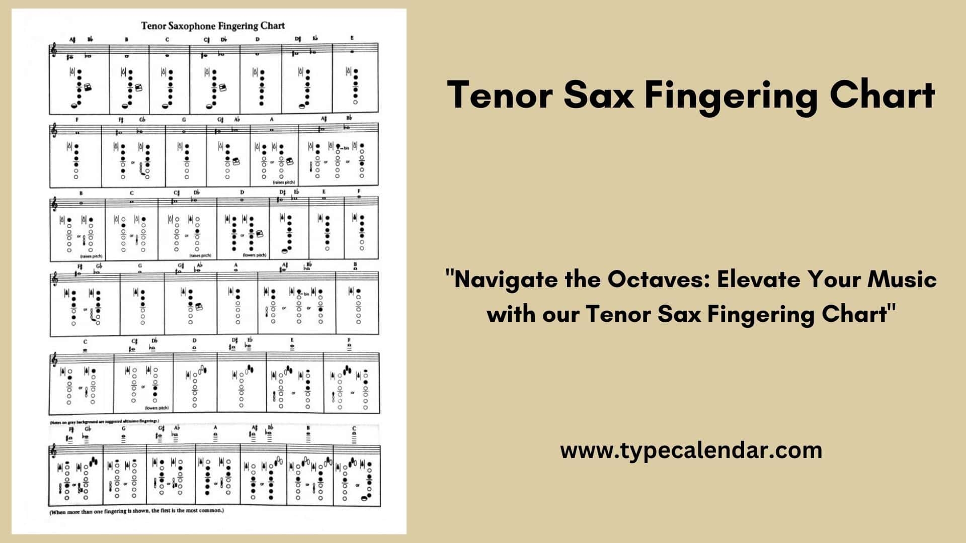 29 Free Printable Tenor Sax Fingering Charts PDF 
