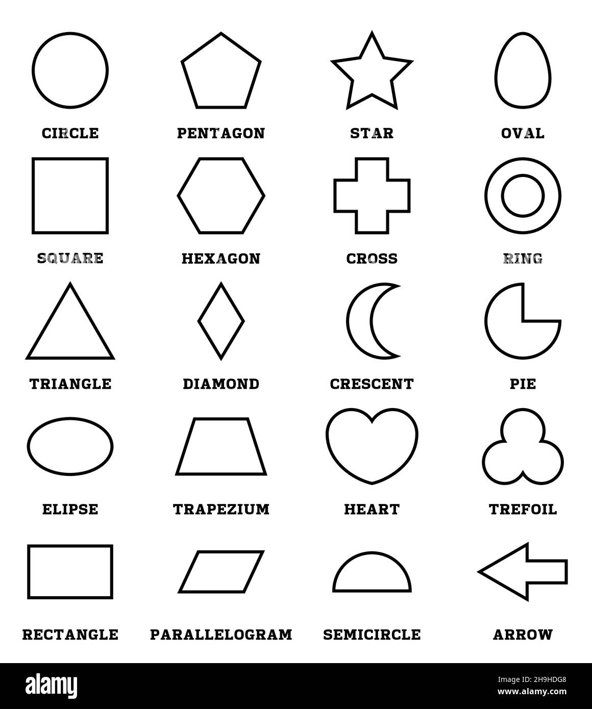 2d Geometric Shapes Black And White Stock Photos Images Alamy