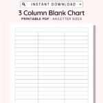 3 Blank Columns Chart Text Input Print And Write Printable Digital 