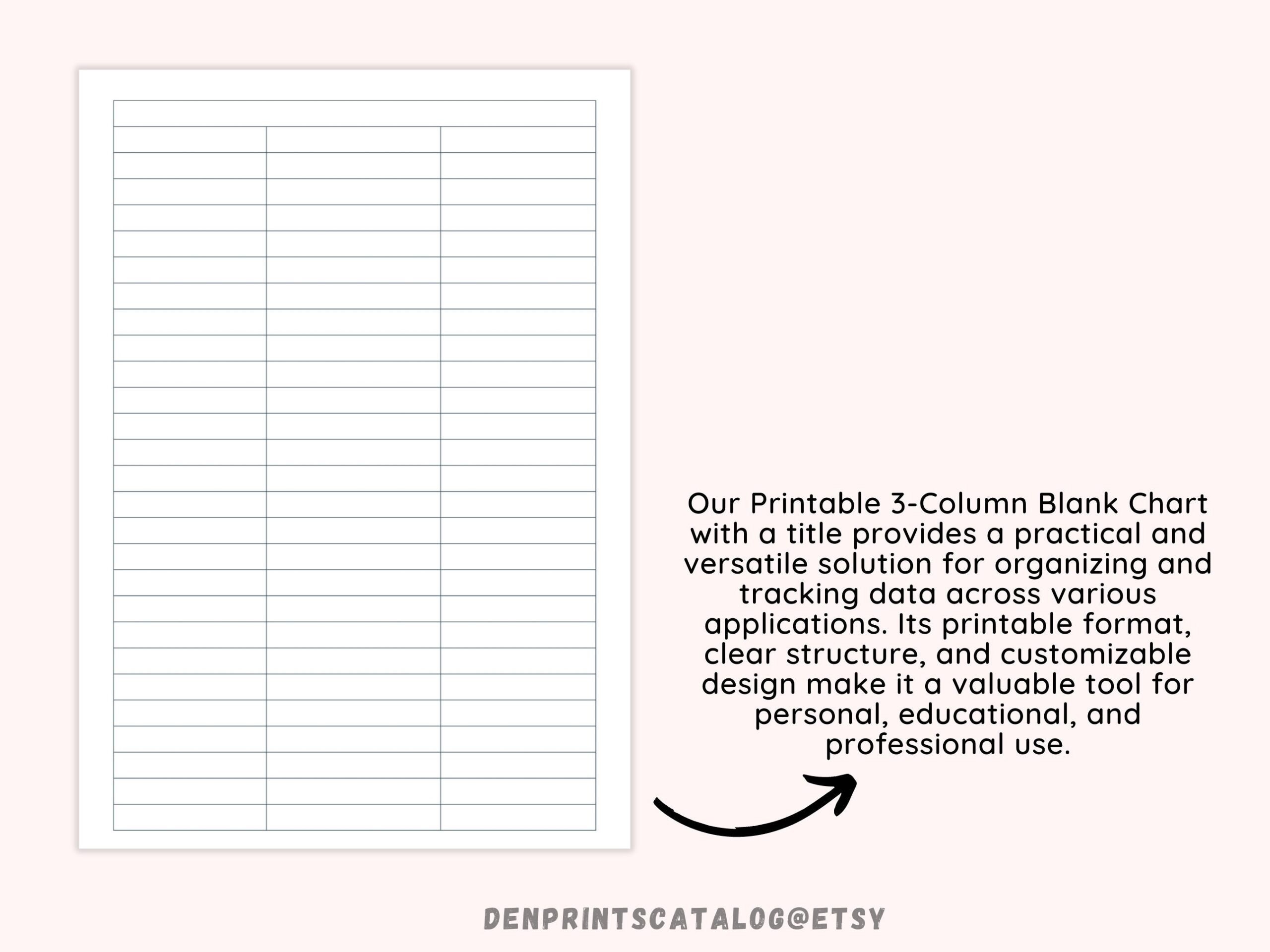 3 Blank Columns Chart Text Input Print And Write Printable Digital 3 Blank Columns Chart Text Input Print And Write Printable Digital