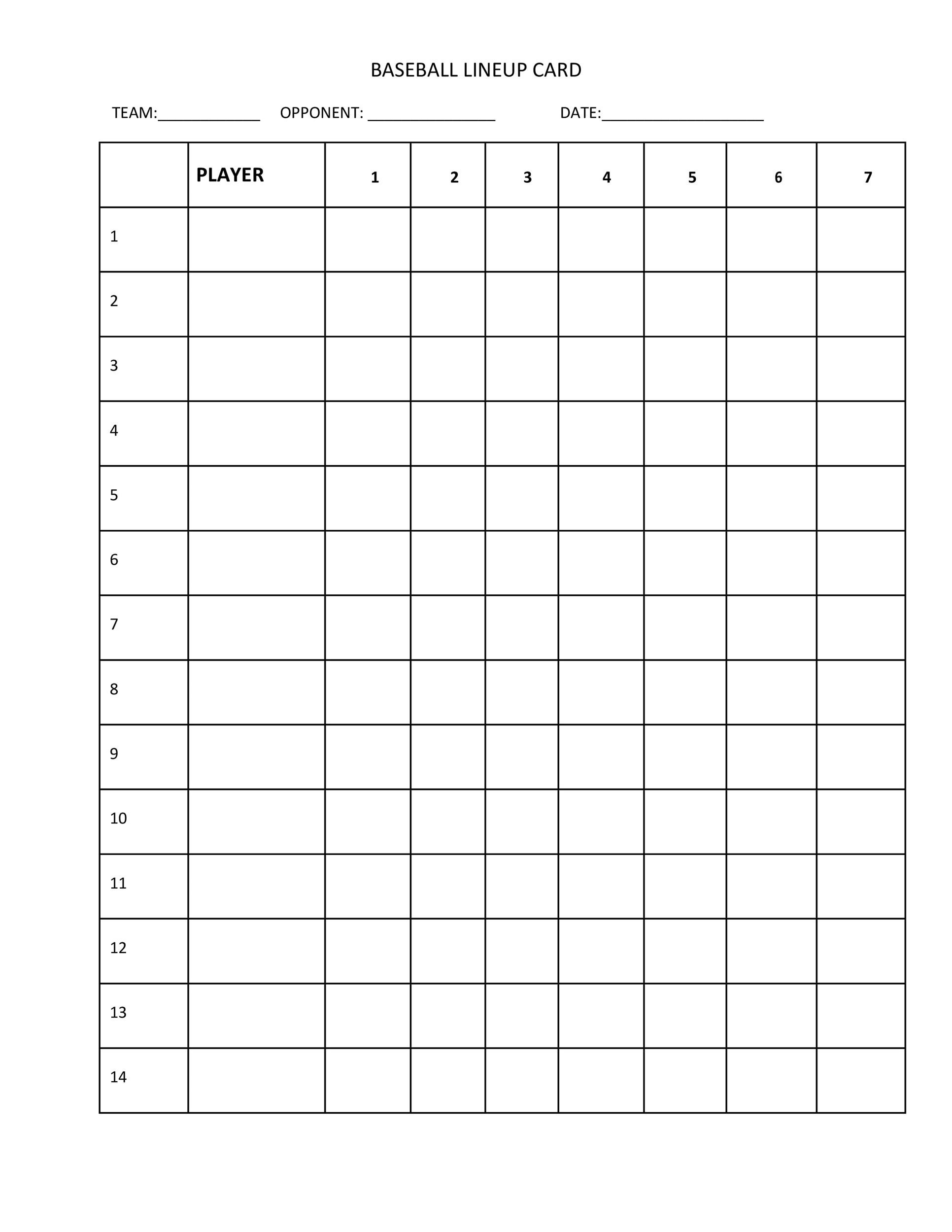 T-Ball Position Chart Printable T-Ball Position Chart Printable