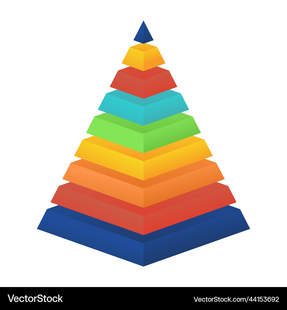3D Pyramid Progress Chart Royalty Free Vector VectorStock 3D Pyramid Progress Chart Royalty Free Vector VectorStock