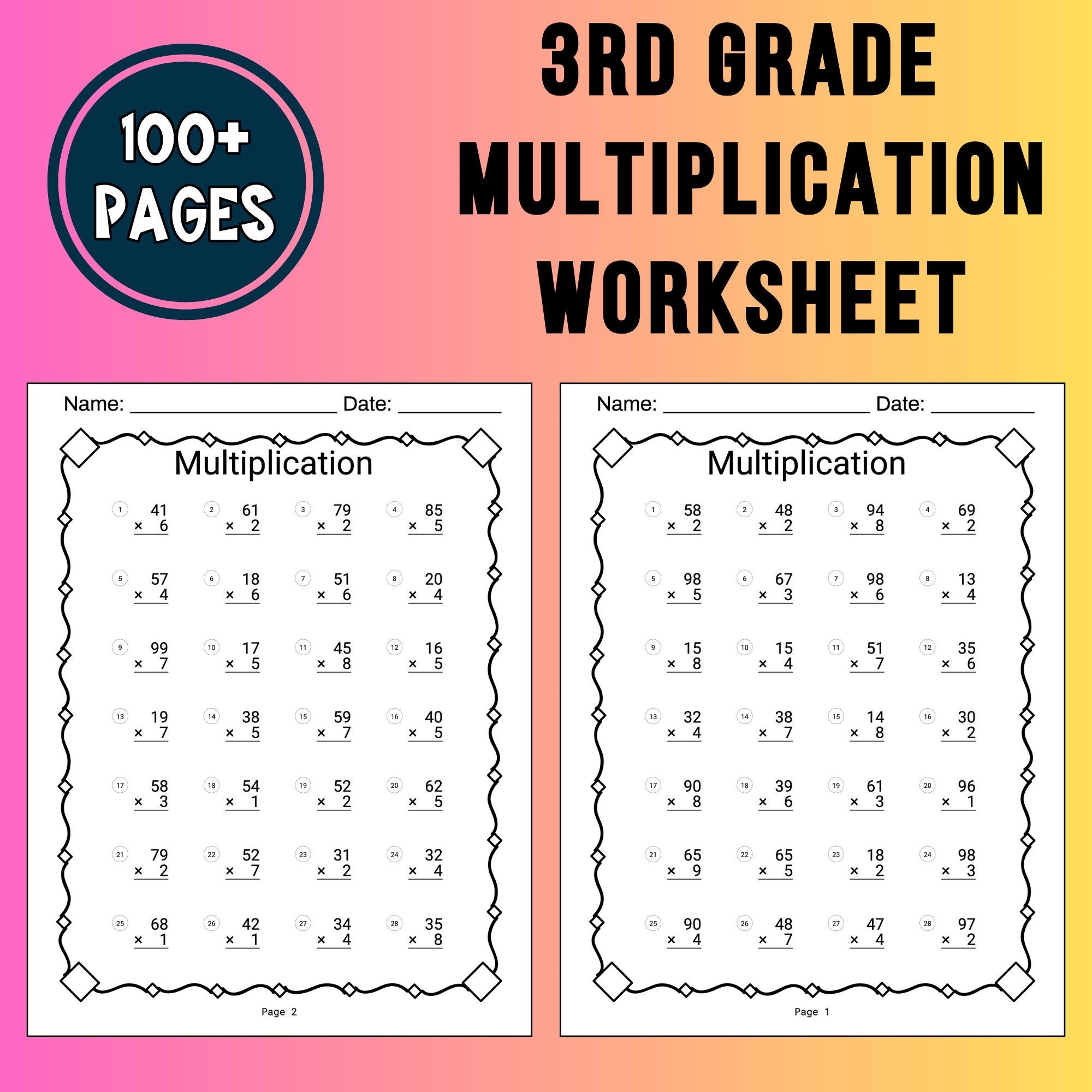 Printable Multiplication Chart 3rd Grade Printable Multiplication Chart 3rd Grade