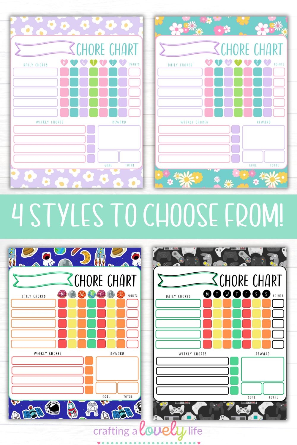 4 Free Printable Chore Charts For Kids 4 Free Printable Chore Charts For Kids