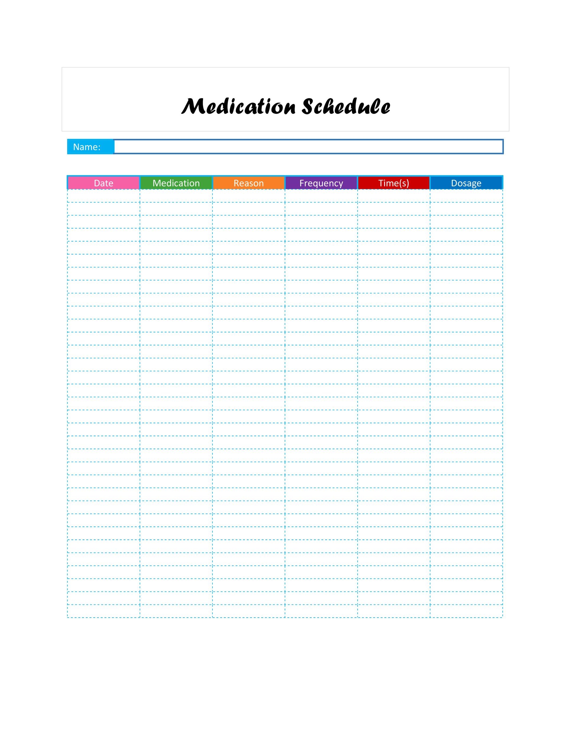 40 Great Medication Schedule Templates Medication Calendars 40 Great Medication Schedule Templates Medication Calendars