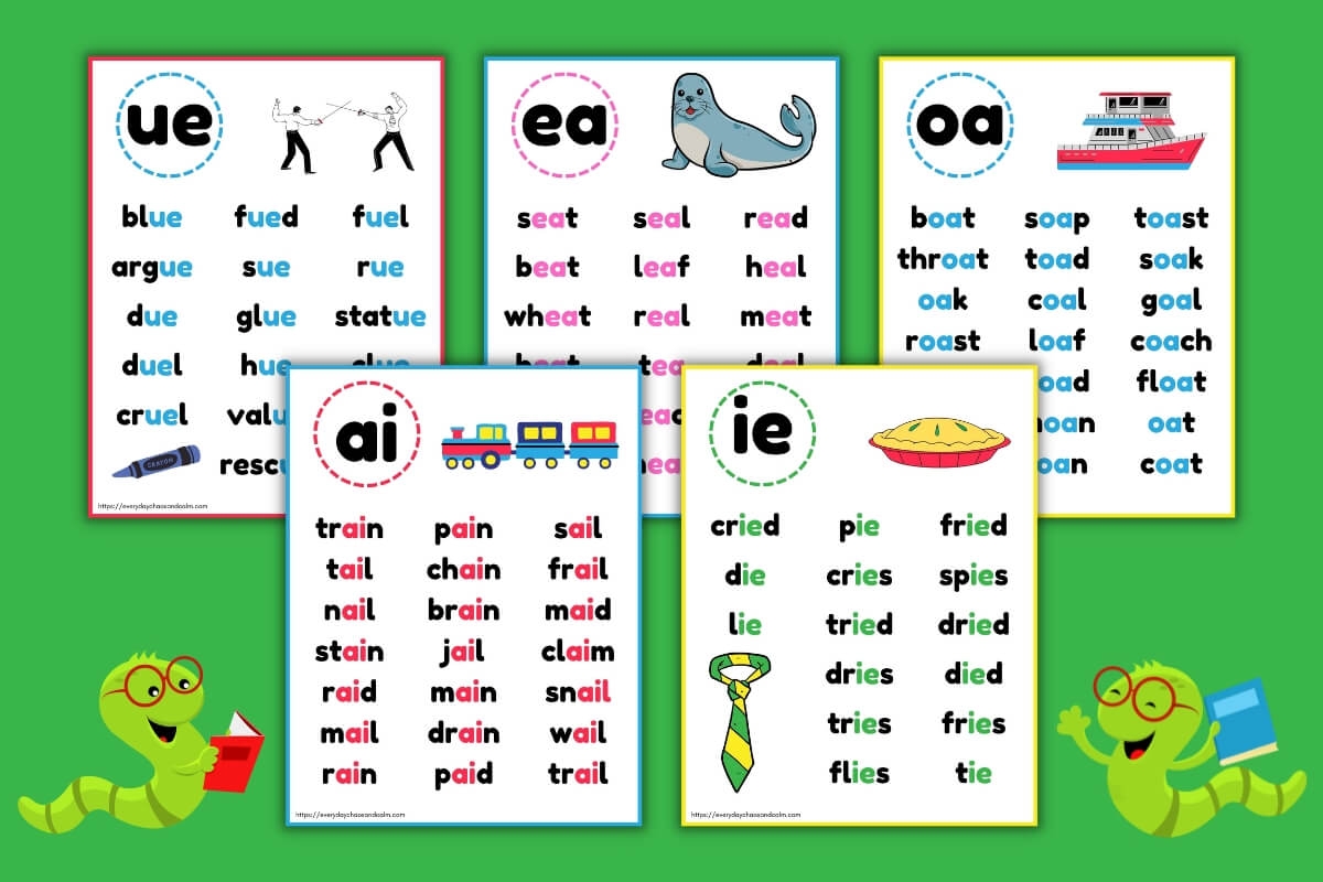 5 Free Printable Vowel Team Charts For Early Readers 5 Free Printable Vowel Team Charts For Early Readers