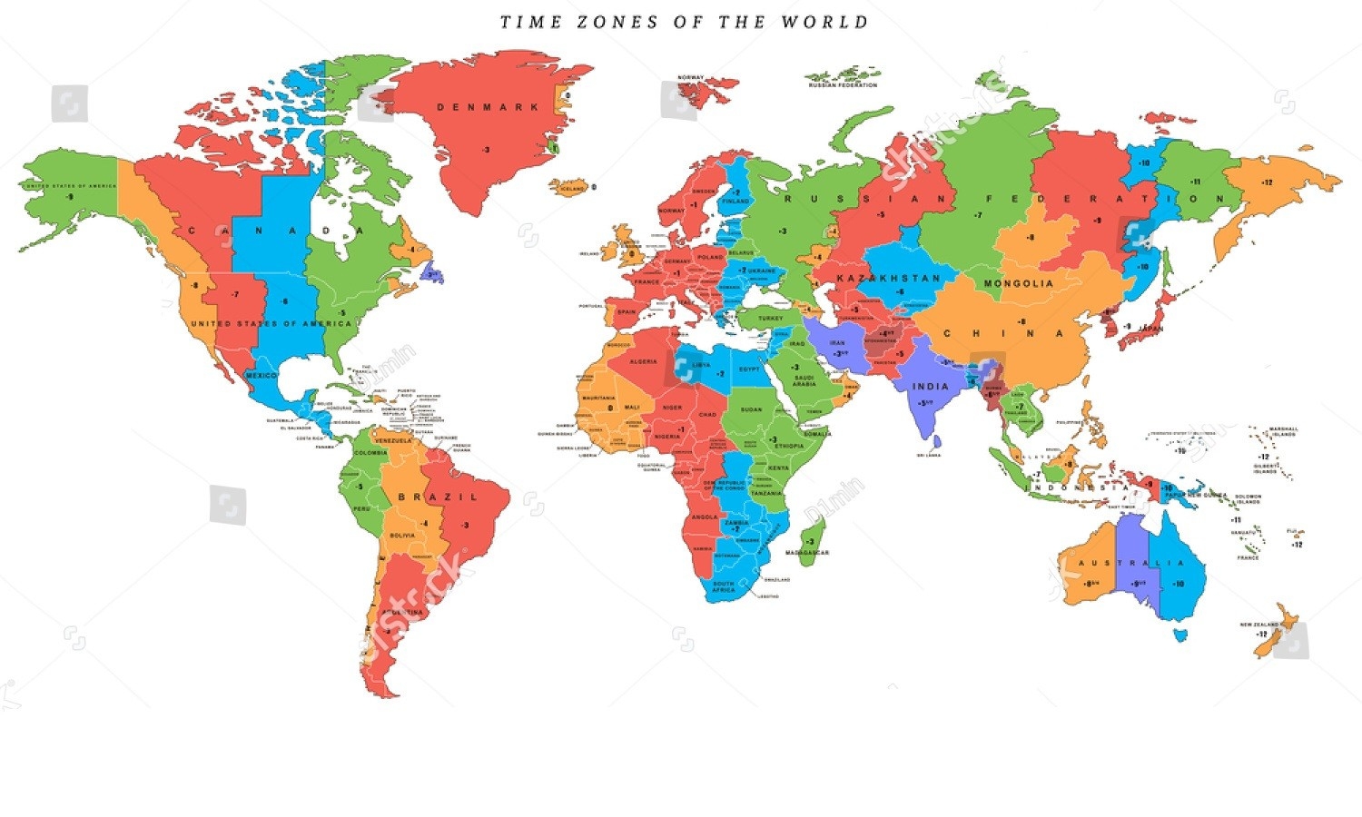 5 Free Printable World Time Zone Map With Countries PDF Download 5 Free Printable World Time Zone Map With Countries PDF Download