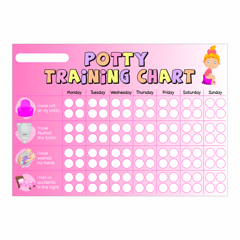 A4 Girls Potty Training Reward Chart A4 Girls Potty Training Reward Chart