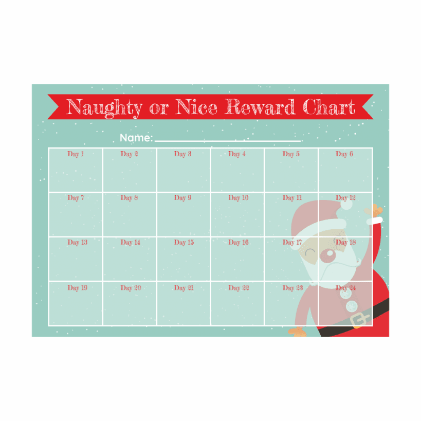 A4 Naughty Or Nice Reward Chart A4 Naughty Or Nice Reward Chart