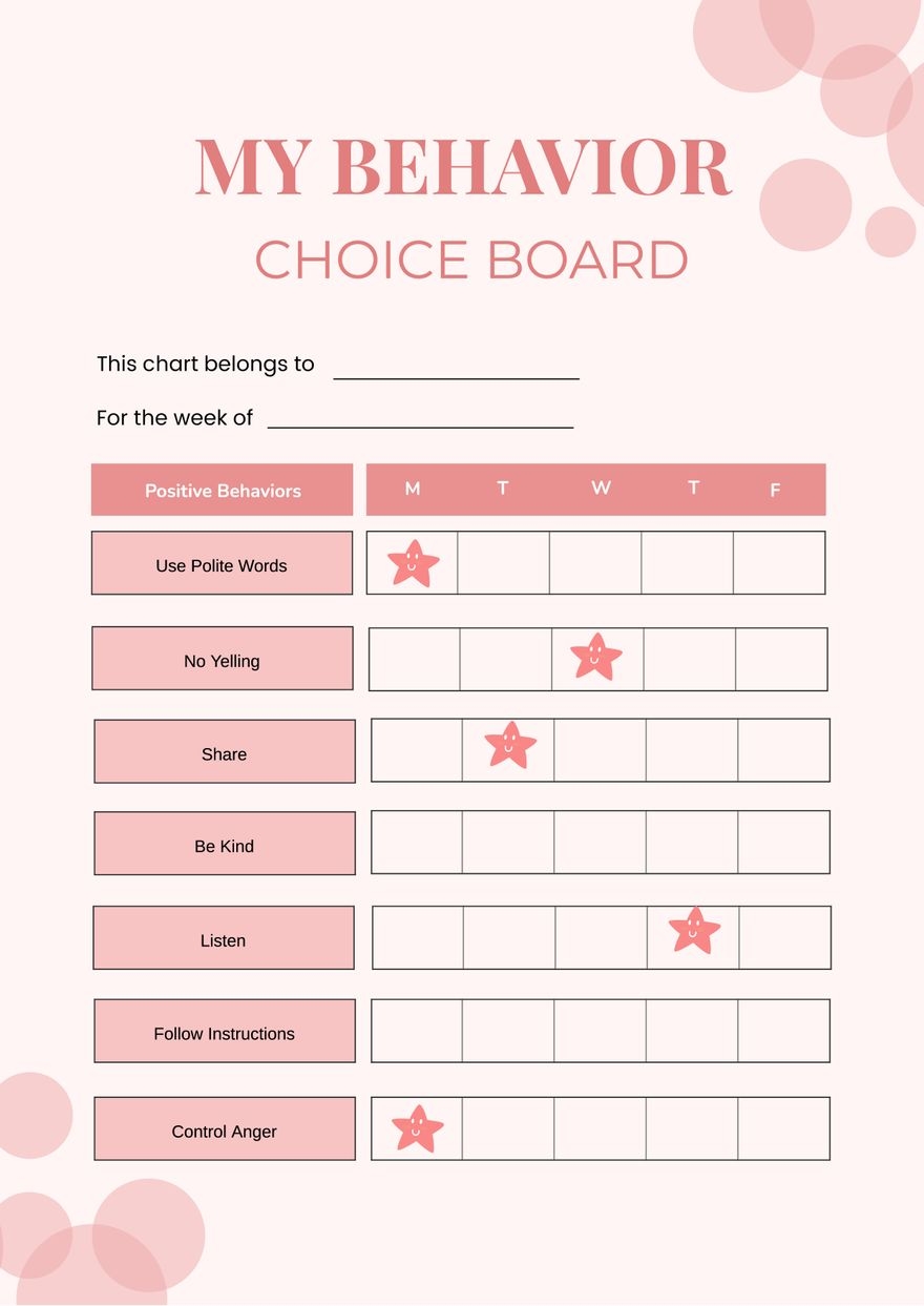 Printable Abc Behaviour Chart Template