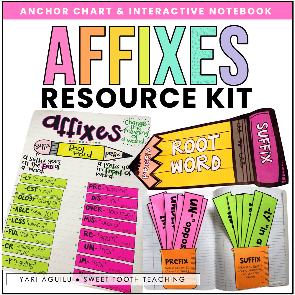 Affixes Activities And Anchor Chart Prefix And Suffix Activities Shop Sweet Tooth Teaching