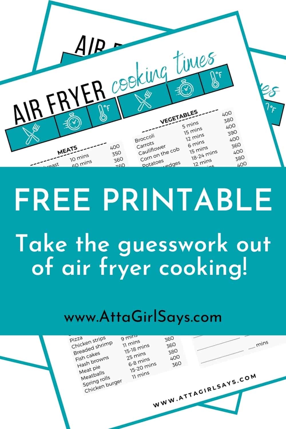 Air Fryer Cooking Times Chart And Recipe Conversions