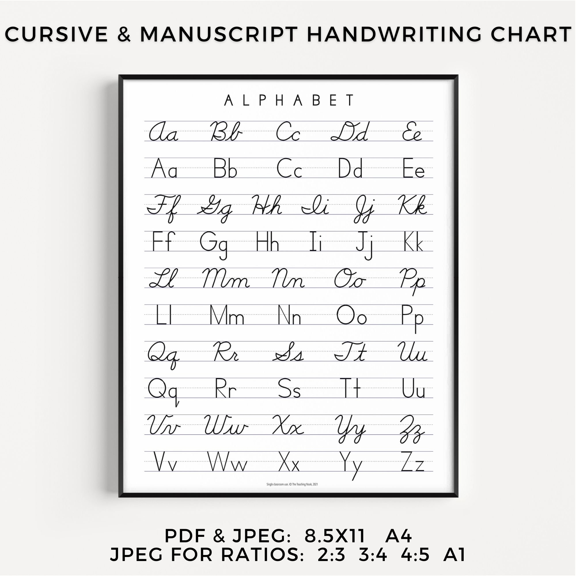 Cursive Letters Az Chart Printable