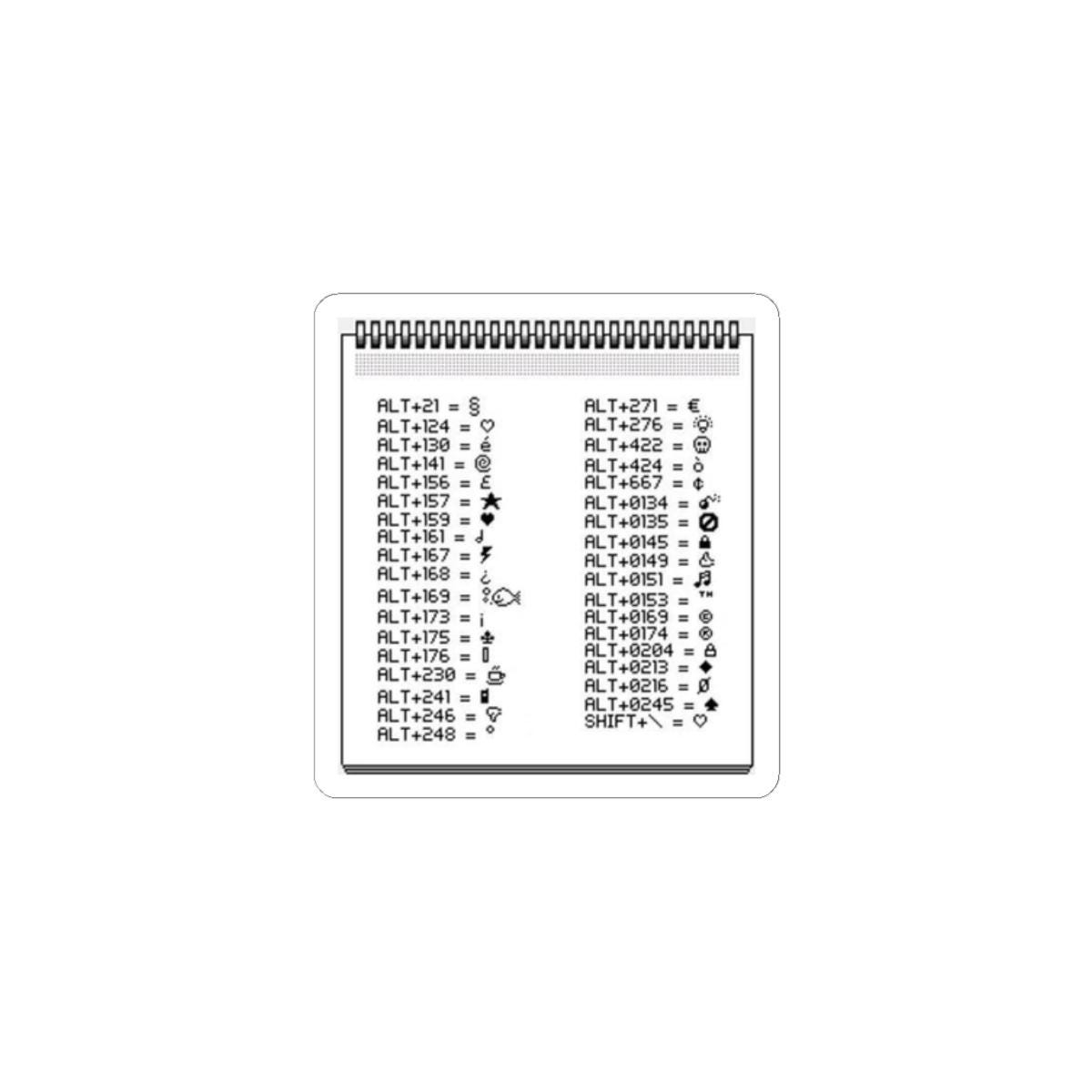 Printable Alt Code Chart