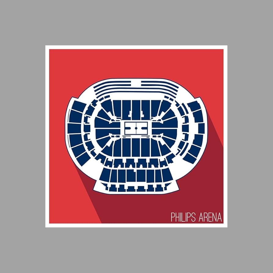 Amazon Atlanta Philips Arena Basketball Seating Map 18x18 Matte Poster Print Wall Art Posters Prints