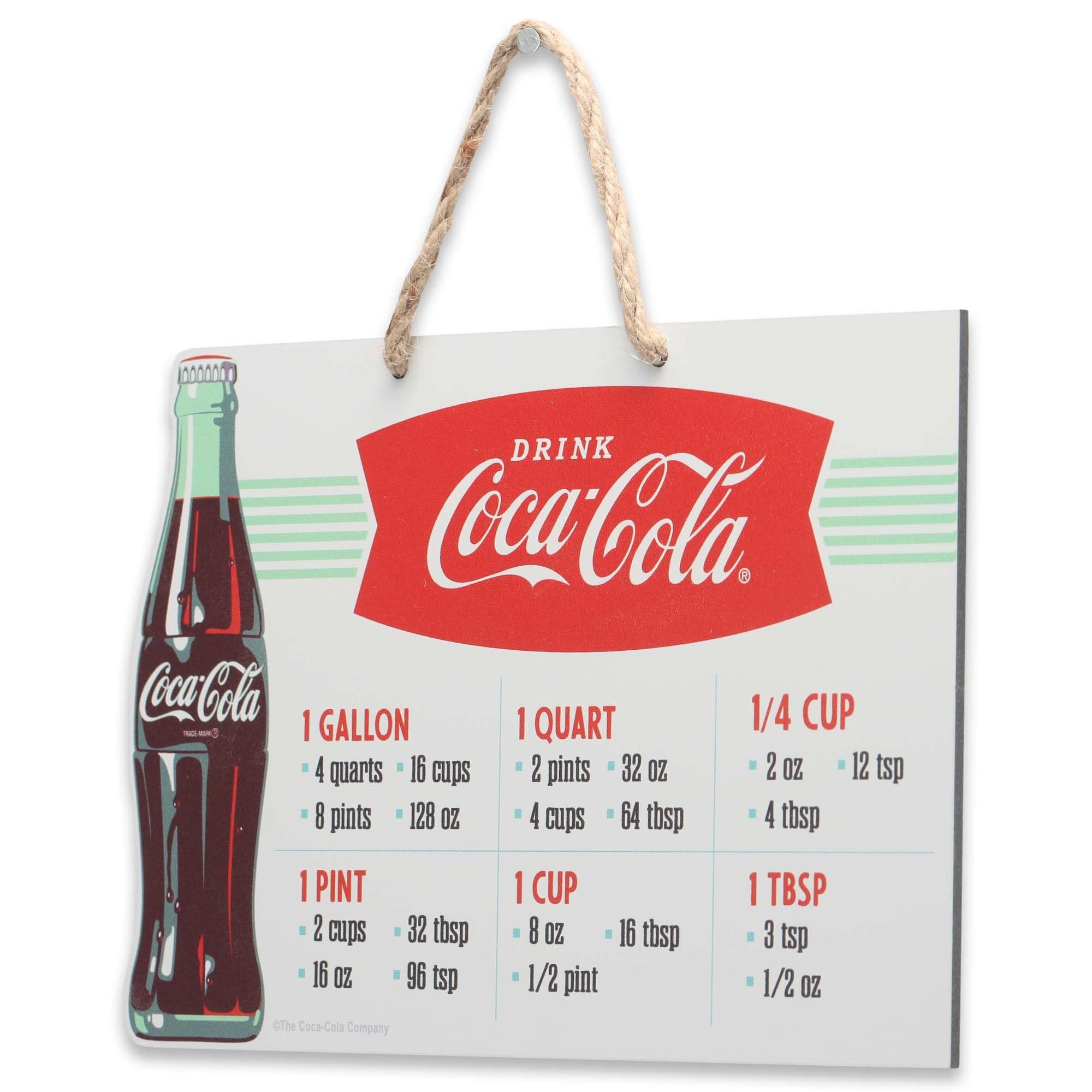 Amazon Coca Cola Measurements Hanging Metal Sign Fun Coca Cola Cooking Conversion Chart For Kitchen Great Gift Idea Home Kitchen