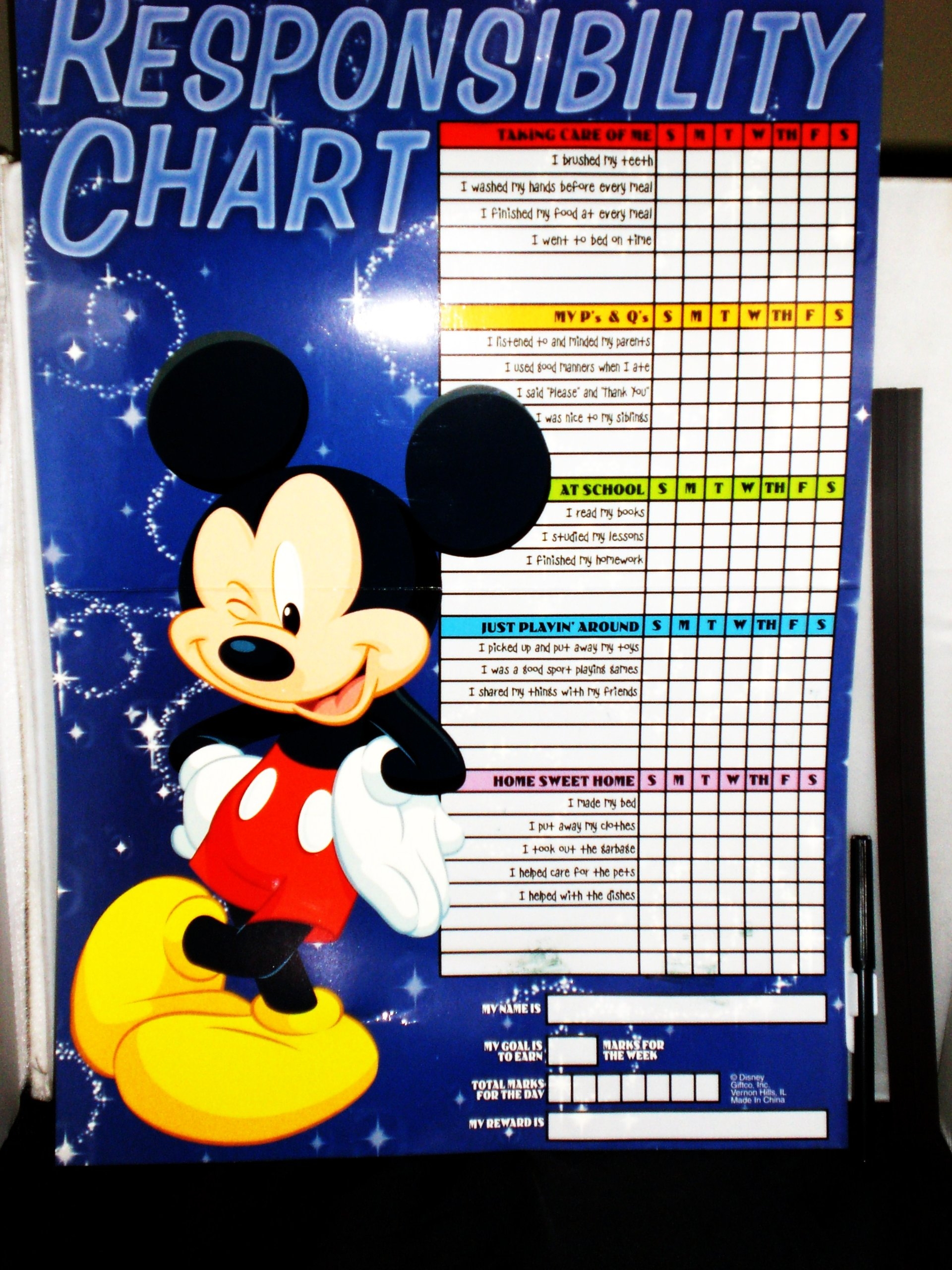 Mickey Mouse Reward Chart Printable