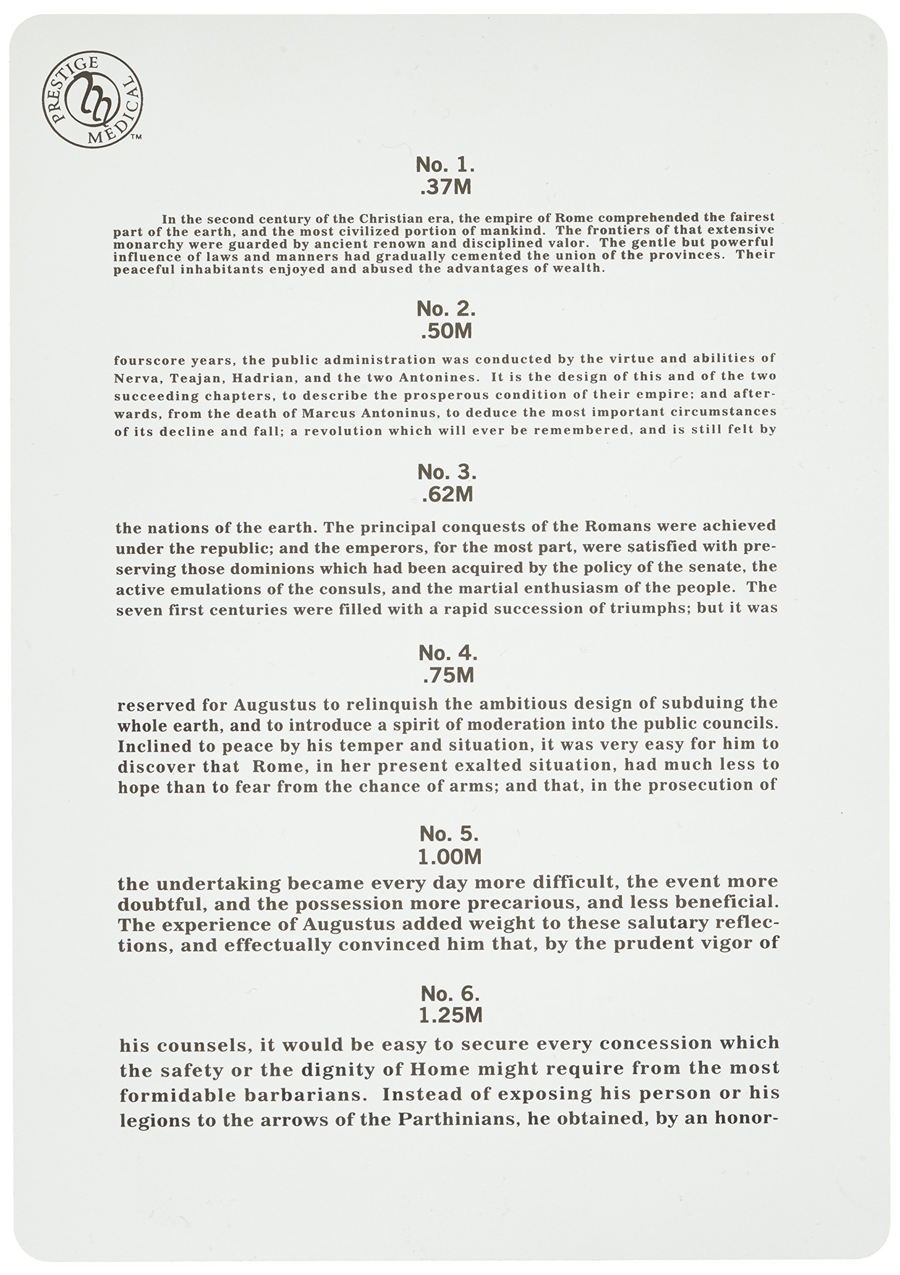 Amazon Prestige Medical Jaeger Eye Chart 0 60 Ounce Industrial Scientific