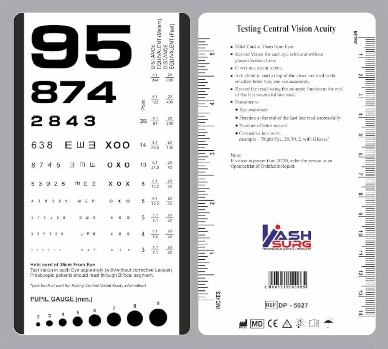 Amazon Rosenbaum Pocket Size Plastic Eye Chart 6 3 8 X 3 Office Products