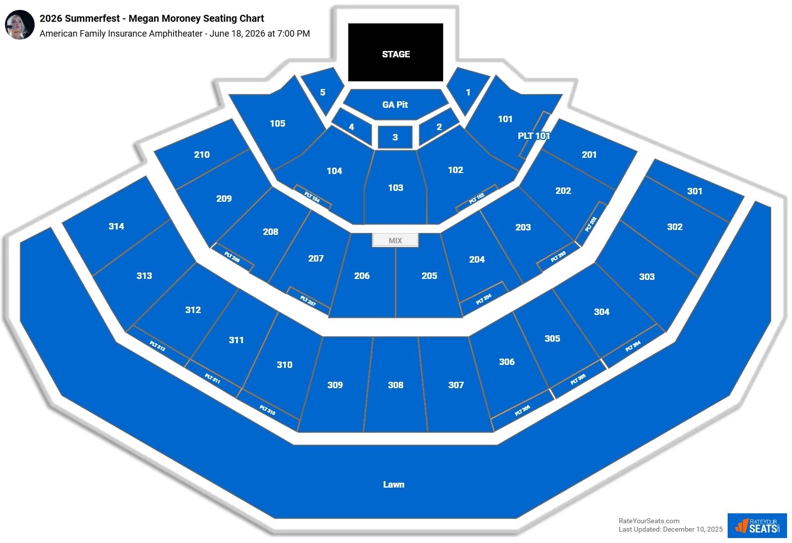 American Family Insurance Amphitheater Seating Chart RateYourSeats