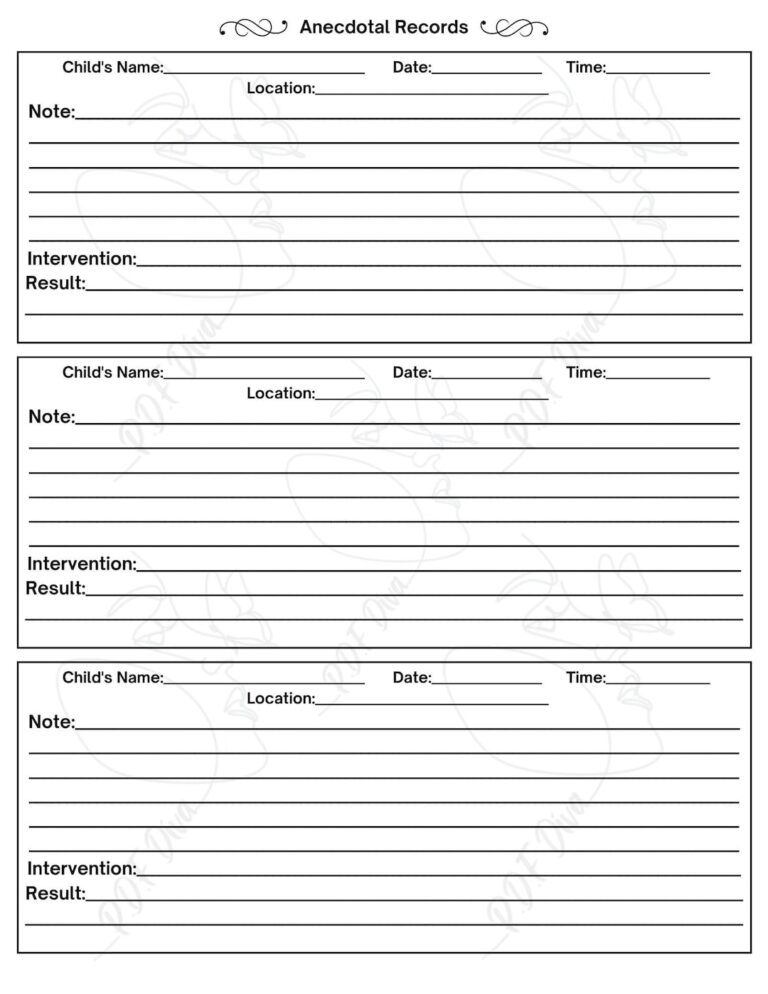 Anecdotal Records Form Anecdotal Preschool Daycare Preschool Teacher Teacher Classroom Management Prek Etsy