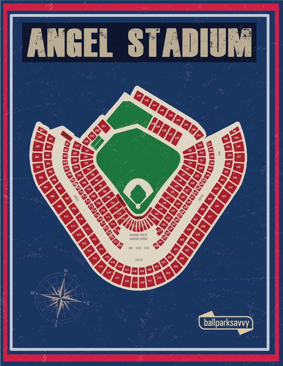 Angel Stadium Printable Seting Chart