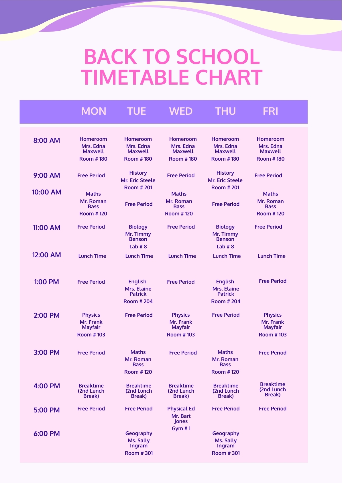 Back To School Timetable Chart Template In PSD Download Template Back To School Timetable Chart Template In PSD Download Template