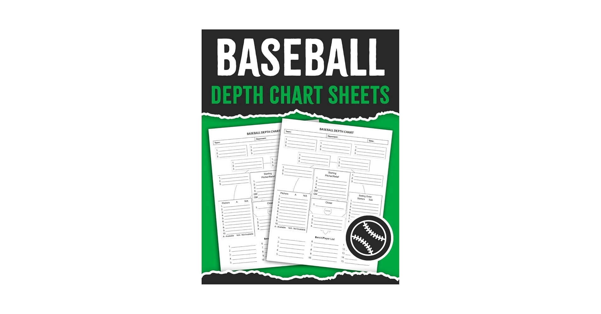 Baseball Depth Chart Sheets Team Position Organizer Baseball Depth Charts Sheet Book Publishing Hlim Bdcs Amazon Books