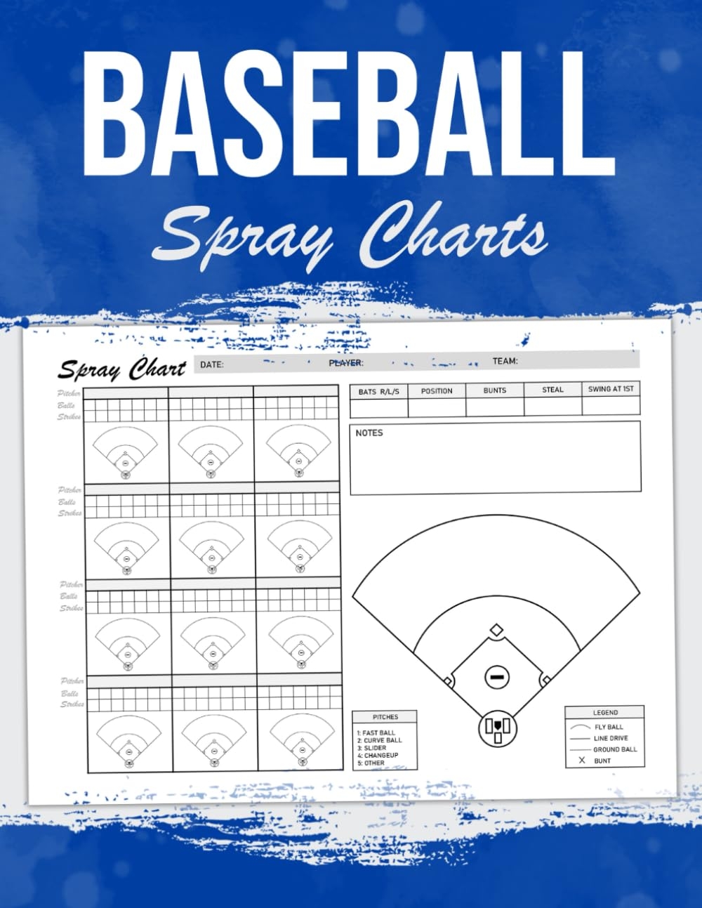 Baseball Spray Charts Comprehensive Layout For Tracking Hitting Data 100 Sheets Editions Zaibasespraychart Amazon Books