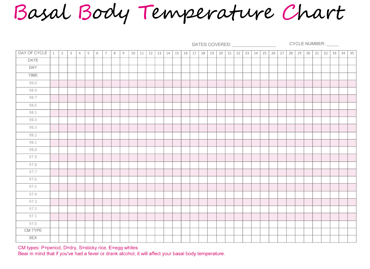 Blank Bbt Chart Celsius Printable