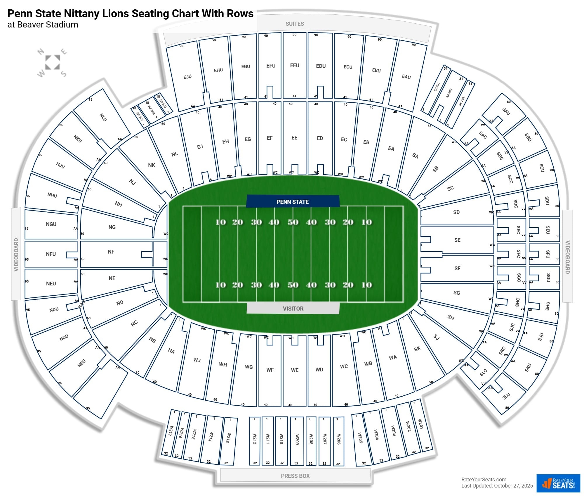 Beaver Stadium Seating Chart RateYourSeats
