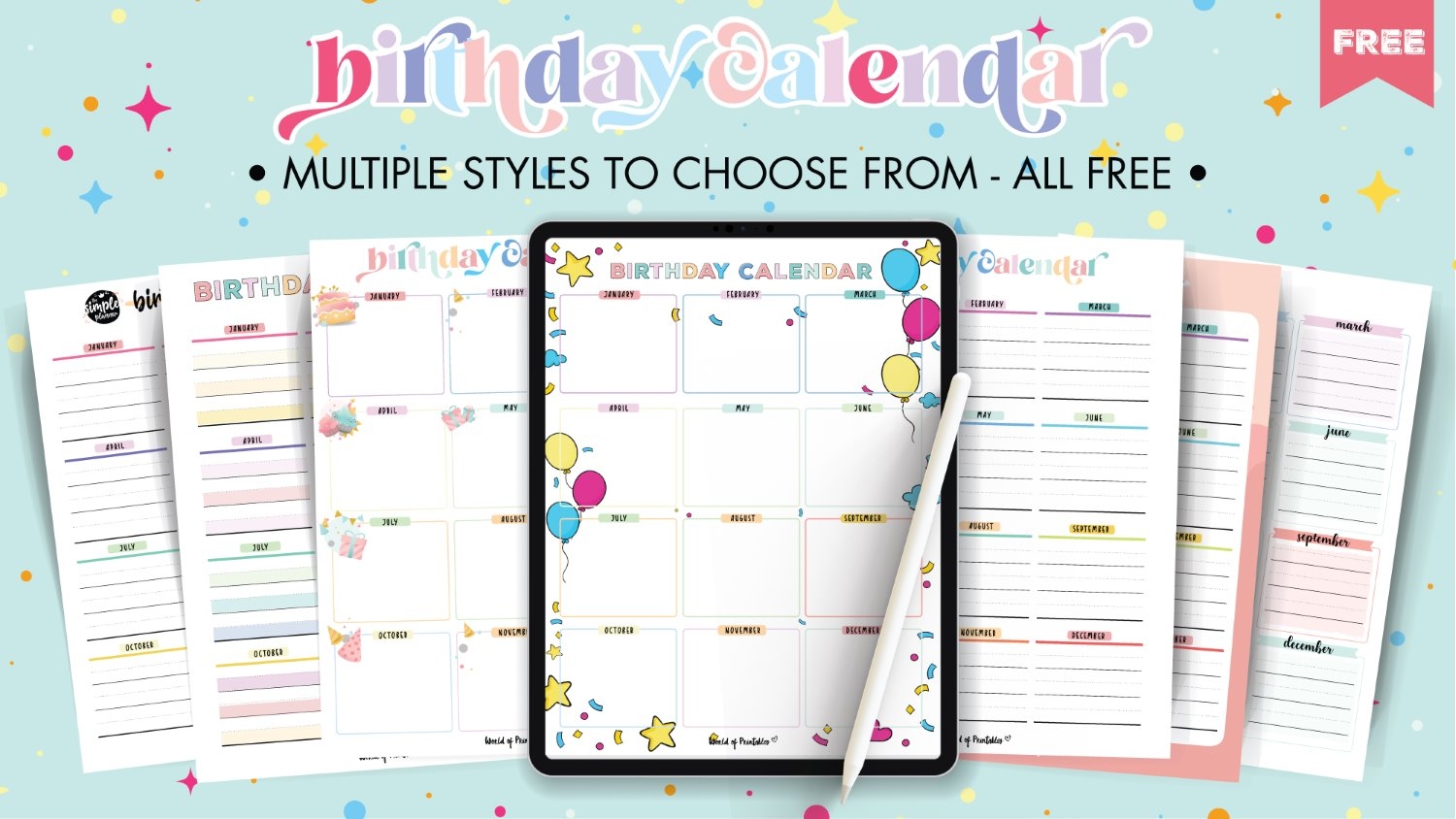 Birthday Calendars World Of Printables Birthday Calendars World Of Printables