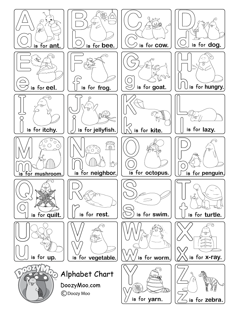 Alphabet Chart With Pictures Printable Pdf