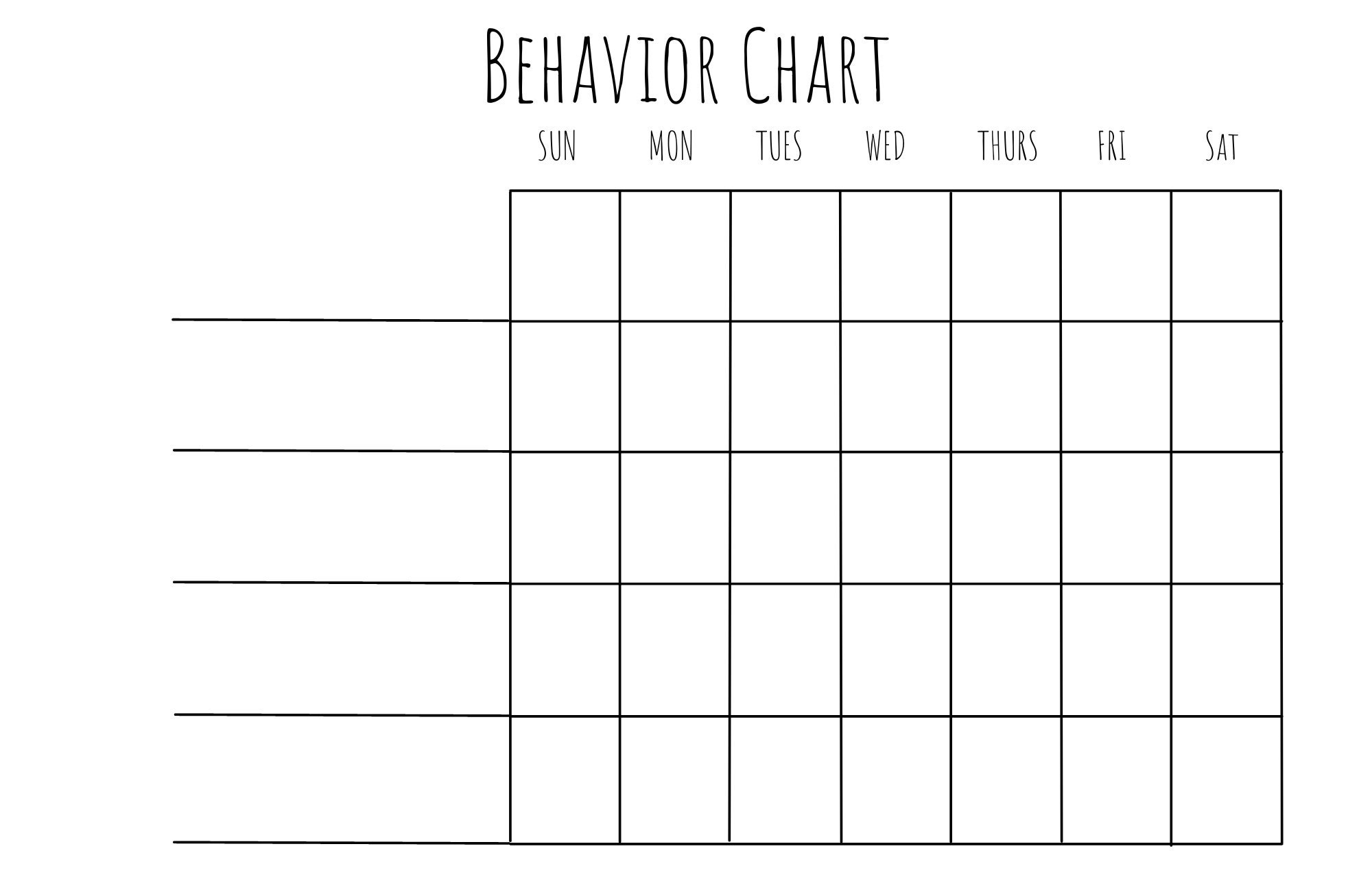 Blank Behavior Chart Poster Printable Digital Download Etsy Blank Behavior Chart Poster Printable Digital Download Etsy