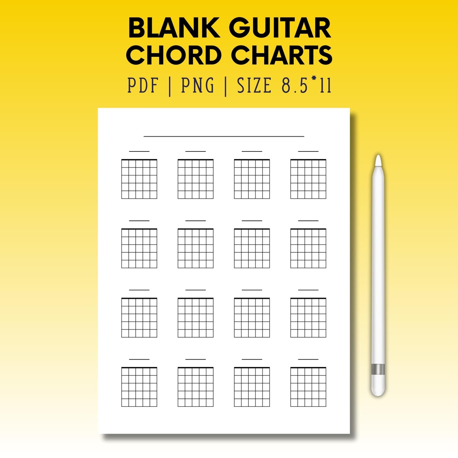 Blank Guitar Chord Charts Printable Tab Paper PDF PNG Etsy